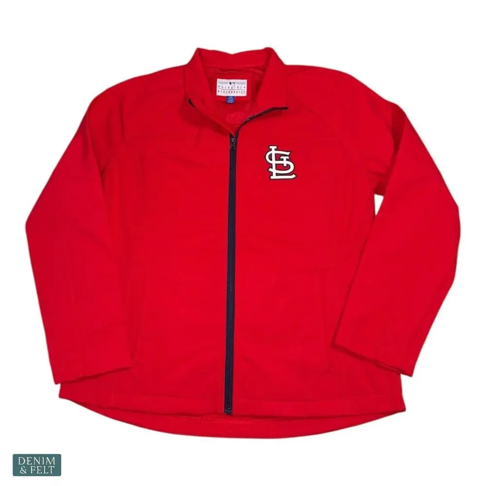 NEW St. Louis Cardinals‎ Red Full Zip Jacket MLB Genuine Merchandise Women’s LG - Picture 2 of 8